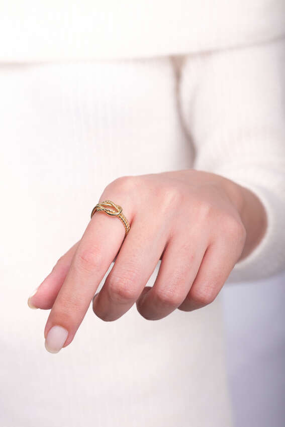 14 Ayar Altın Düğüm Eklem Yüzüğü - 2