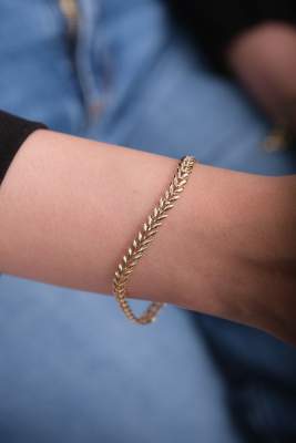 14 Ayar Altın Göz Sarkıt Başak Bileklik - Mars Kuyumculuk