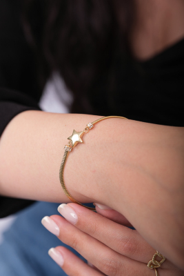 14 Ayar Altın İtalyan Yıldız Bileklik - Mars Kuyumculuk