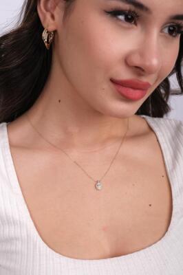 14 Ayar Altın Minimal Zarif Damla Baget Kolye - 2