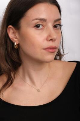 14 Ayar Altın Zarif H Harfli Kolye - Mars Kuyumculuk