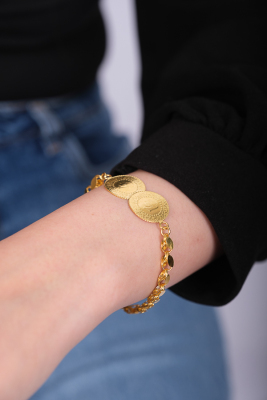 22 Ayar Altın İki Çeyrekli Burgu Bileklik - Mars Kuyumculuk