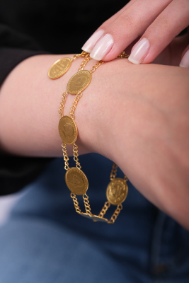 22 Ayar Altın Küçük Ata Lira Bileklik - Mars Kuyumculuk