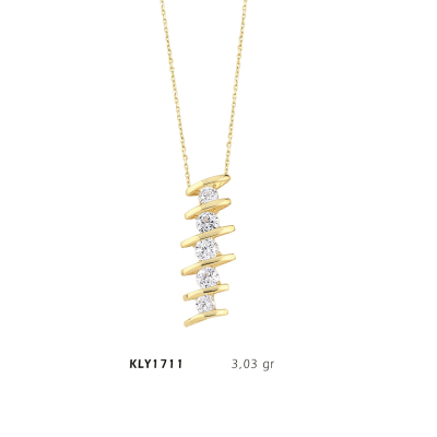 Altı Sıra Tektaşlı Kolye - Mars Kuyumculuk