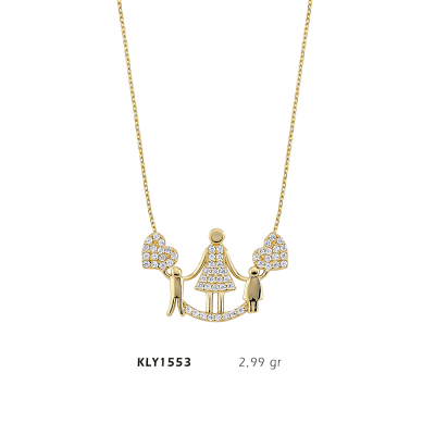 Anne Çocuklu Figürlü Kolye - Mars Kuyumculuk