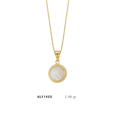 Beyaz Taşlı Kolye - Mars Kuyumculuk