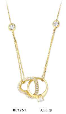 Birbirine Geçmeli Zarif Kolye - Mars Kuyumculuk