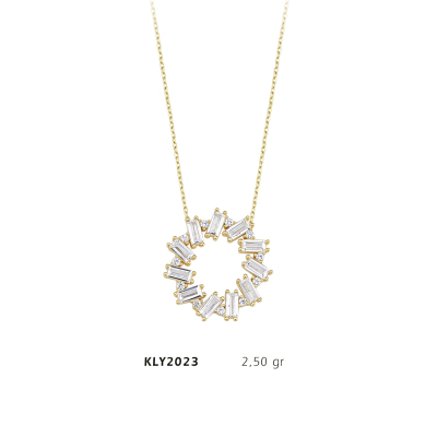 Çenber Baget Taşlı Kolye - Mars Kuyumculuk