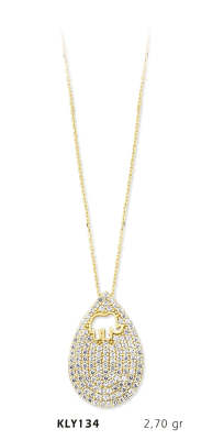  Damla Taşlı Fil Kolye - Mars Kuyumculuk