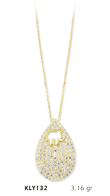  Damla Taşlı Fil Kolye - Mars Kuyumculuk