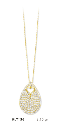  Damla Taşlı Kalp Kolye - Mars Kuyumculuk