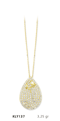  Damla Taşlı Vav Kolye - Mars Kuyumculuk