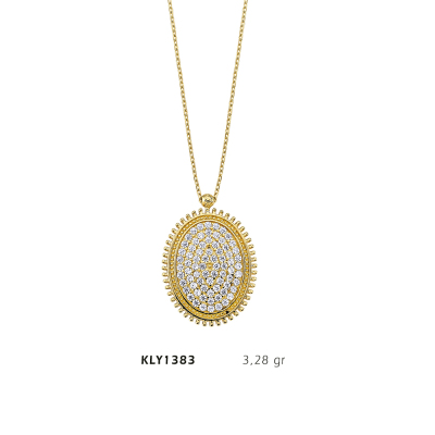 Elips Taşlı Kolye - Mars Kuyumculuk