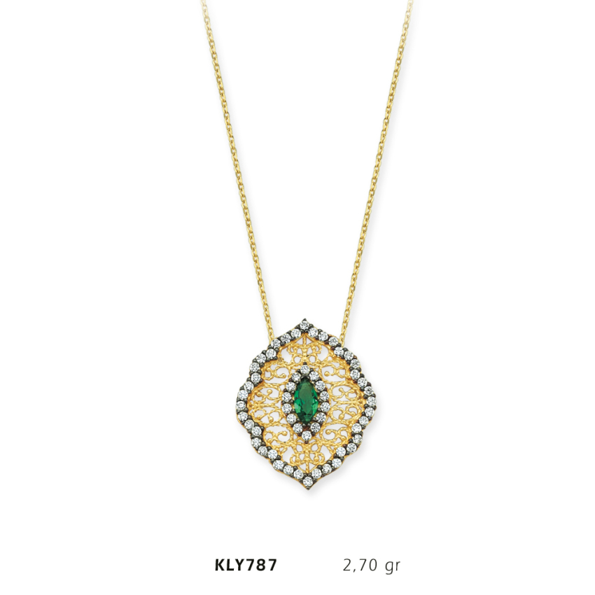 Fantezi Taşlı Kolye - 1