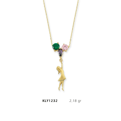 Kadın Figürlü Balon Kolye - Mars Kuyumculuk