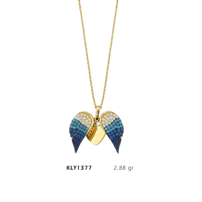 Melek Figürlü Açılan Kalp Kolye - Mars Kuyumculuk