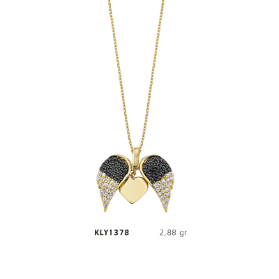 Melek Figürlü Açılan Kalp Kolye - Mars Kuyumculuk