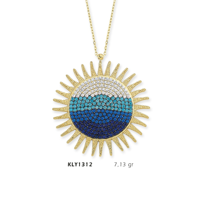 Nazar Boncuklu Güneş Kolye - Mars Kuyumculuk