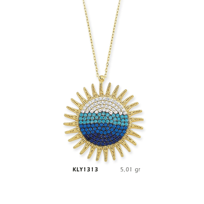 Nazar Boncuklu Güneş Kolye - Mars Kuyumculuk