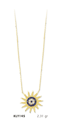 Nazar Boncuklu Güneş Kolye - Mars Kuyumculuk