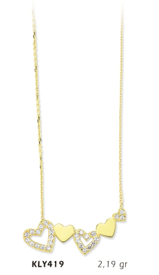 Sıralı Kalp Kolye - Mars Kuyumculuk