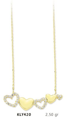 Sıralı Kalp Kolye - Mars Kuyumculuk