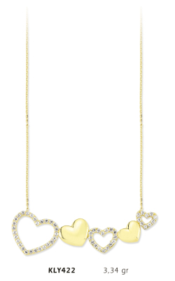 Sıralı Kalp Kolye - Mars Kuyumculuk