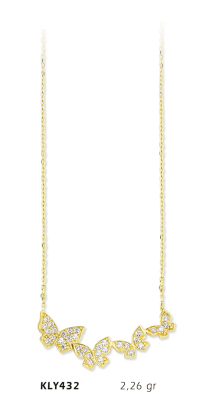 Sıralı Kelebek Kolye - Mars Kuyumculuk