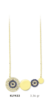 Sıralı Nazar Boncuklu Kolye - Mars Kuyumculuk