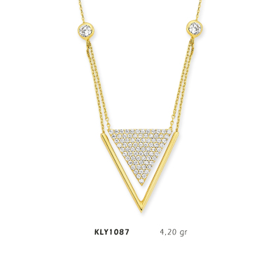 Sıralı Üçgen Kolye - Mars Kuyumculuk