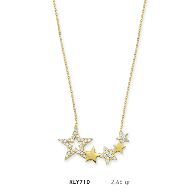 Sıralı Yıldız Kolye - Mars Kuyumculuk