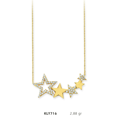 Sıralı Yıldız Kolye - Mars Kuyumculuk