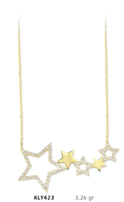 Sıralı Yıldız Kolye - Mars Kuyumculuk