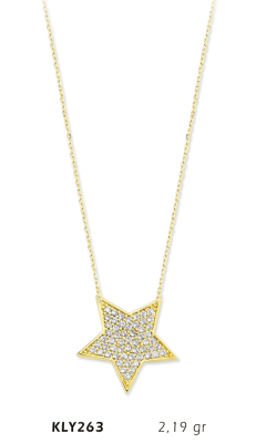 Taşlı Yıldız Kolye - Mars Kuyumculuk