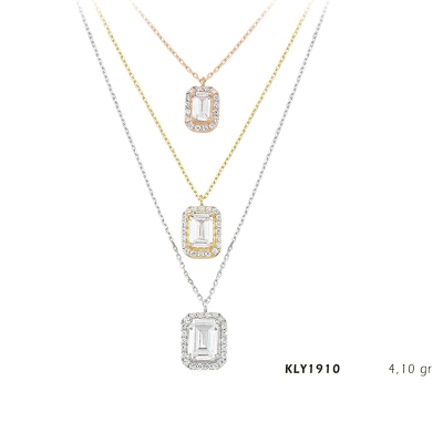 Üç Sıra Baget Kolye - Mars Kuyumculuk