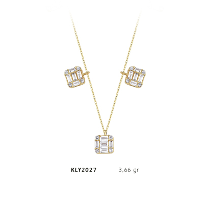 Üç Sıra Baget Kolye - Mars Kuyumculuk