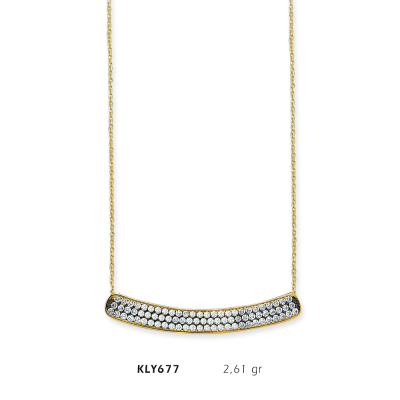 Üç Sıra Taşlı Fantezi Kolye - Mars Kuyumculuk