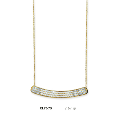 Üç Sıra Taşlı Fantezi Kolye - Mars Kuyumculuk