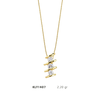 Üç Taşlı Kolye - Mars Kuyumculuk