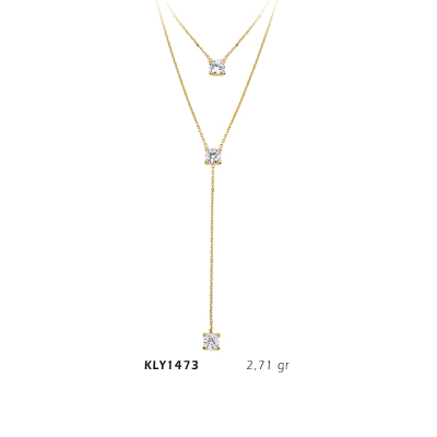 Üç Tektaşlı Kolye - Mars Kuyumculuk