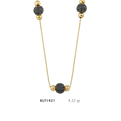 Üç Toplu Siyah Kolye - Mars Kuyumculuk