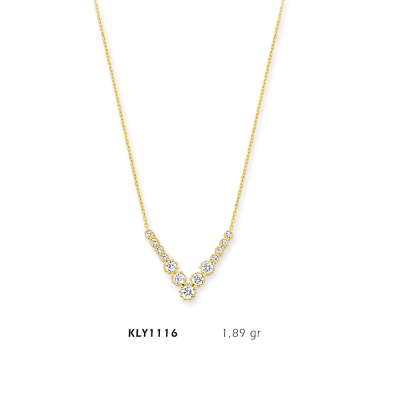 Üçgen Taşlı Kolye - Mars Kuyumculuk