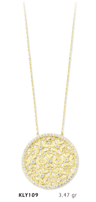 Yuvarlak İşlemeli Kolye - Mars Kuyumculuk