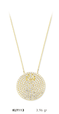 Yuvarlak Taşlı At Nalı Kolye - Mars Kuyumculuk