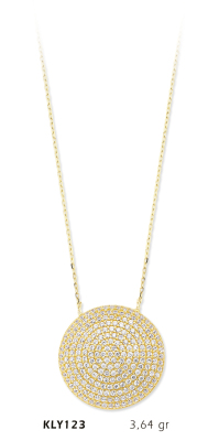 Yuvarlak Taşlı Beyaz Kolye - Mars Kuyumculuk