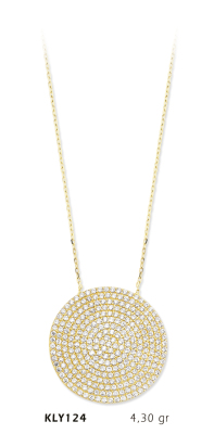 Yuvarlak Taşlı Beyaz Kolye - Mars Kuyumculuk