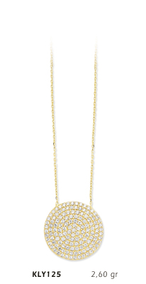 Yuvarlak Taşlı Beyaz Kolye - Mars Kuyumculuk