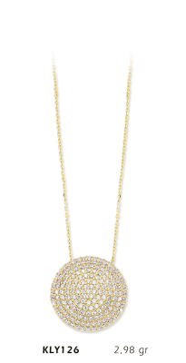 Yuvarlak Taşlı Beyaz Kolye - Mars Kuyumculuk