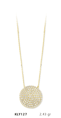 Yuvarlak Taşlı Beyaz Kolye - Mars Kuyumculuk