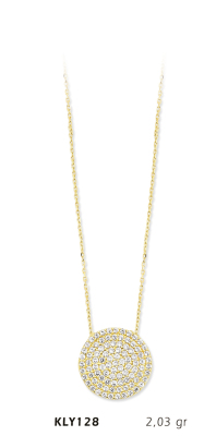 Yuvarlak Taşlı Beyaz Kolye - Mars Kuyumculuk